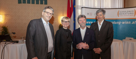 v.l.n.r. Peter Hacker, Sandra Frauenberger, Alexander Maly, Christian Neumayer | FSW v.l.n.r. Peter Hacker, Sandra Frauenberger, Alexander Maly, Christian Neumayer