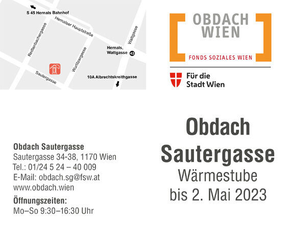 Obdach Sautergasse – Wärmestube