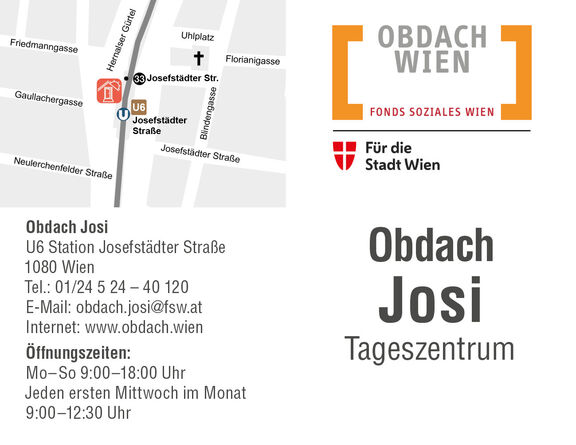 Broschüre: Obdach Josi – Tageszentrum