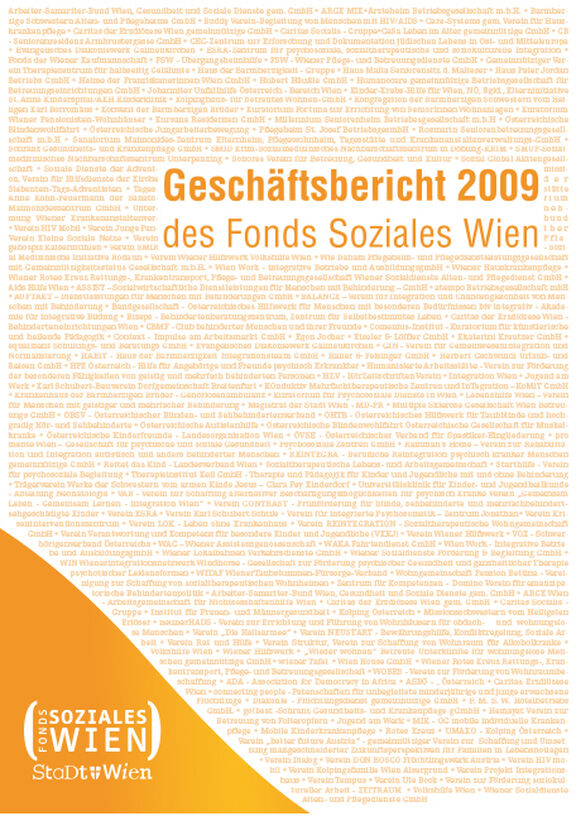 Broschüre: Geschäftsbericht 2009 des Fonds Soziales Wien