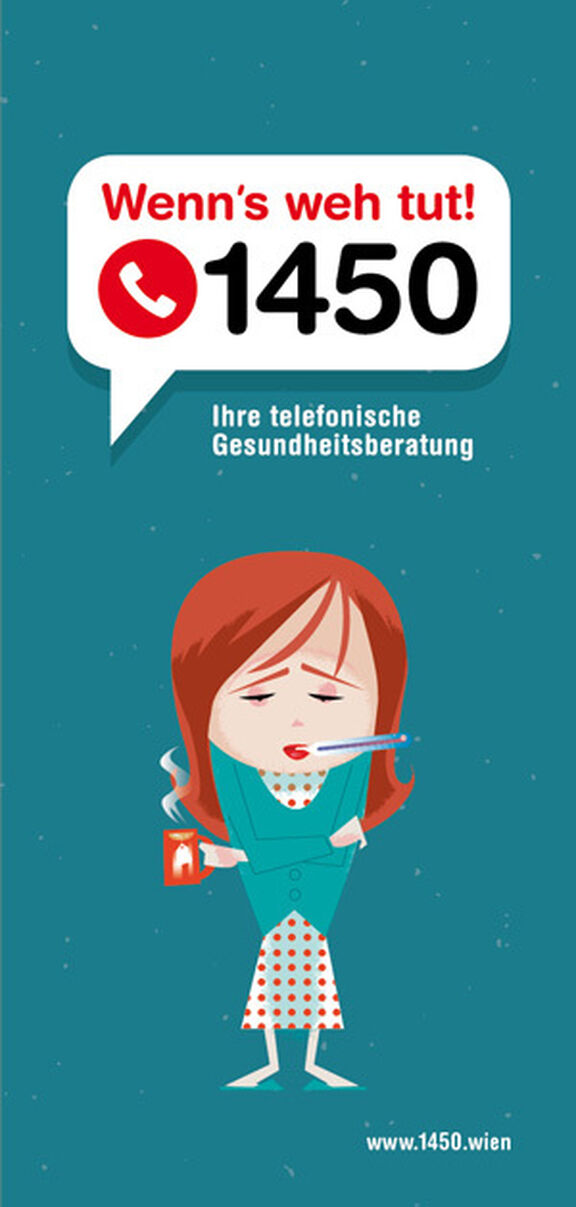 Broschüre: Wenn&#039;s weh tut – 1450 Ihre telefonische Gesundheitsberatung