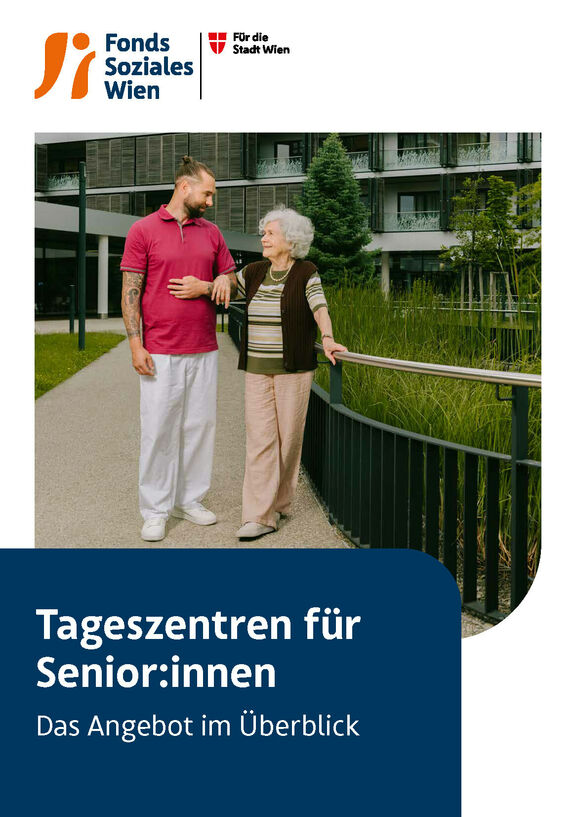 Cover der Broschüre "Die FSW-Tageszentren für Senior:innen - Das Angebot im Überblick"